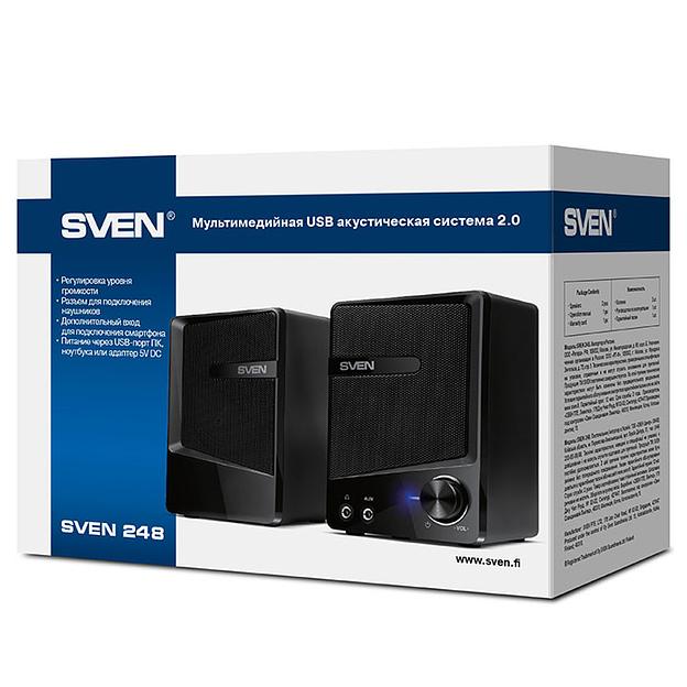 SVEN 248, чёрный, USB, акустическая система 2.0, мощность 2x3 Вт(RMS) SVEN 248 (SV-016333) фото 4