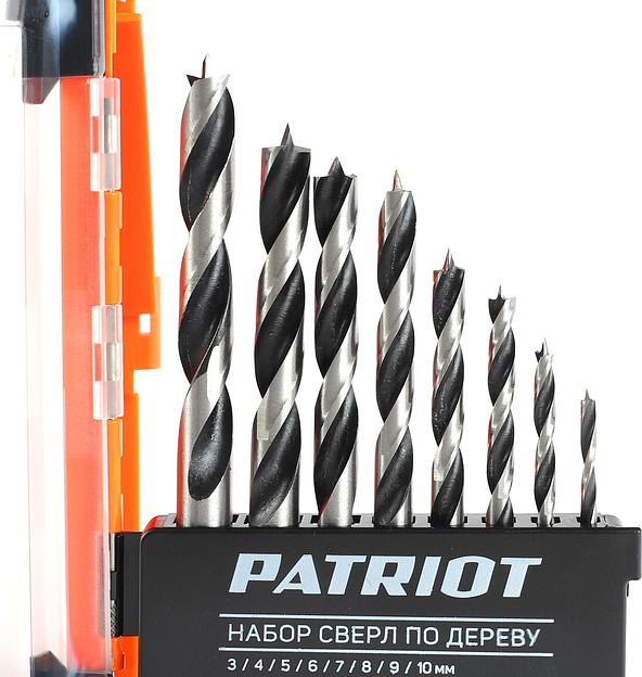 Набор сверл Patriot Набор сверл по дереву спиральные (815010103) по дереву (8пред.) для дрелей/перфораторов фото 2