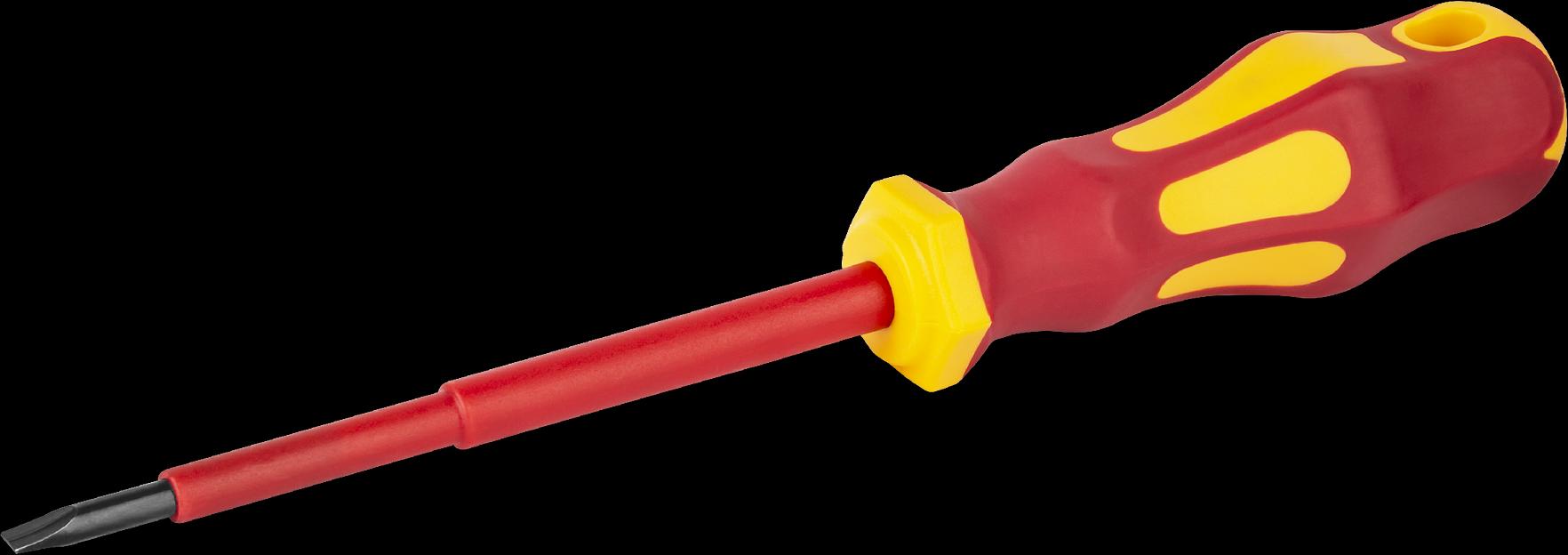 Отвертка диэлектрическая 4x100 прямошлицевая 1000В фото 1