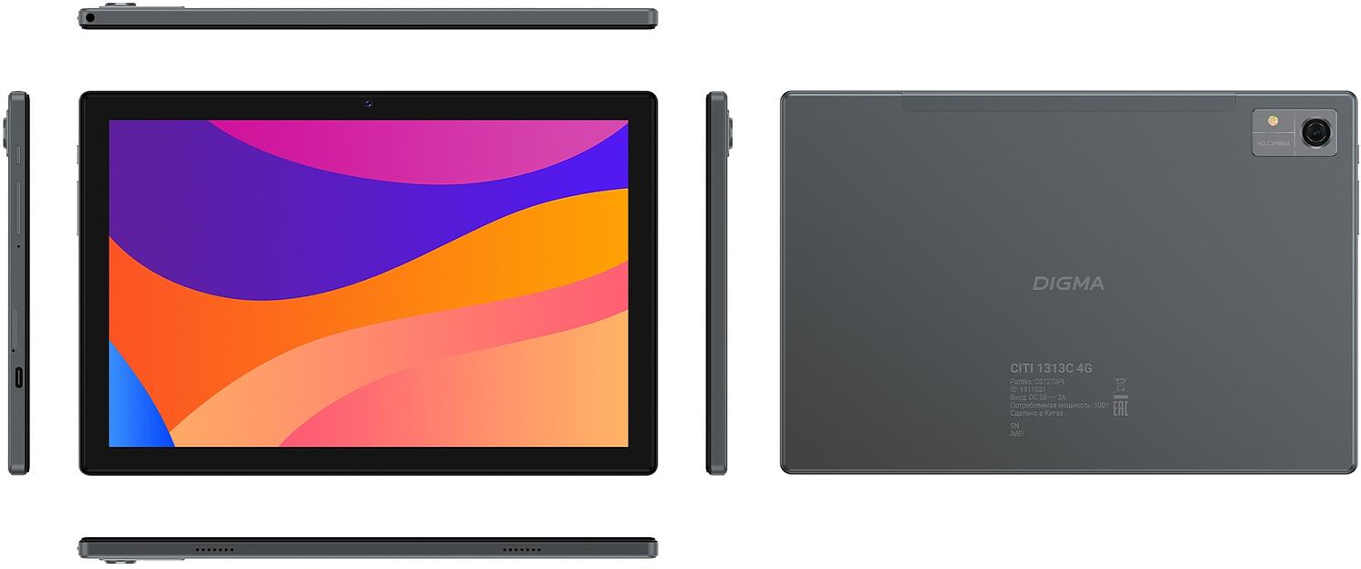 Планшет Digma CITI 1313C 4G SC9863A1 (1.6) 8C RAM3Gb ROM32Gb 10.1" IPS 1280x800 3G 4G Android 13 темно-серый 5Mpix 2Mpix BT GPS WiFi Touch microSD 128Gb 6000mAh фото 4