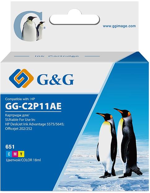 Картридж струйный G&G GG-C2P11AE 651 многоцветный (12мл) для HP DeskJet 5575/5645 фото 1