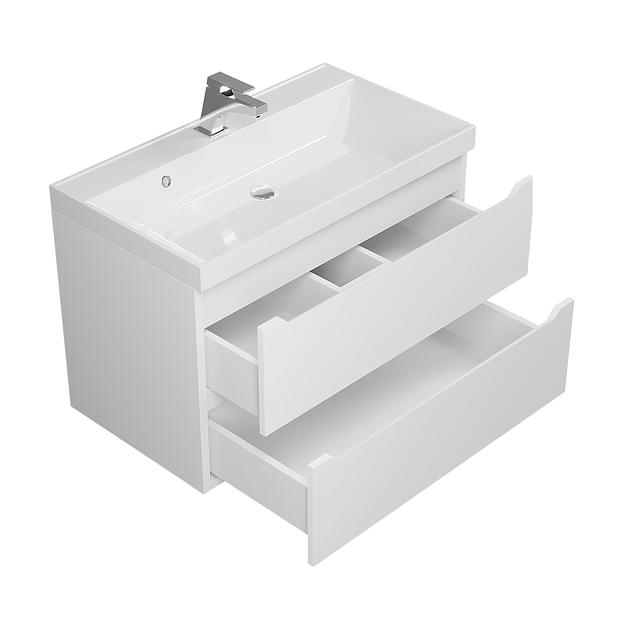 Тумба под раковину для ванной Uperwood Tanos 80 см, подвесная, белая матовая фото 9