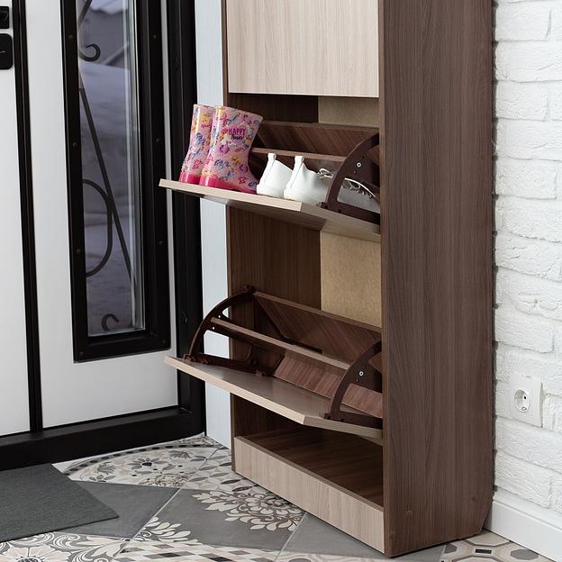 Обувница напольная Ясень шимо светлый/тёмный опт фото 5