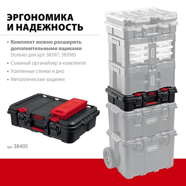 KETER STACKNROLL, 526 х 341 х 148 мм, (21″), пластиковый ящик-кейс (38405) фото 3