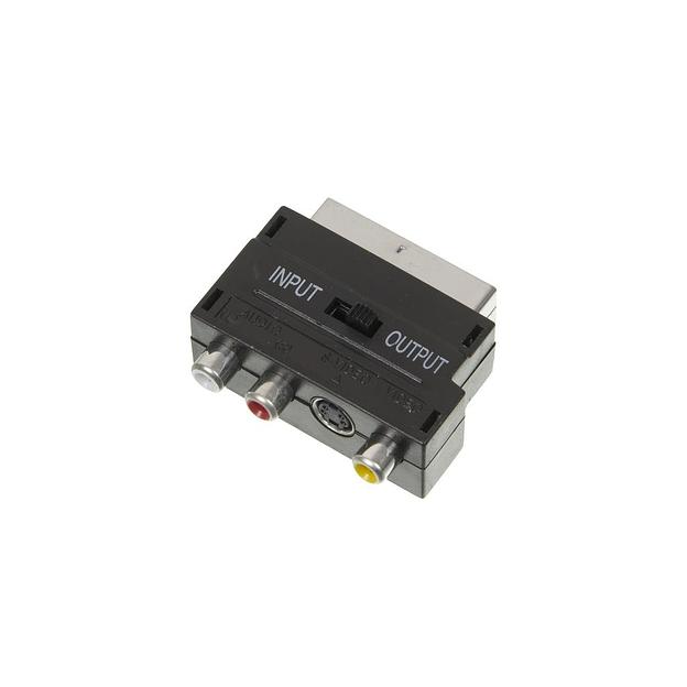 Адаптер аудио-видео NingBo SCART (m) - 3хRCA (f), S-VIDEO (f), черный [jsp005] фото 1