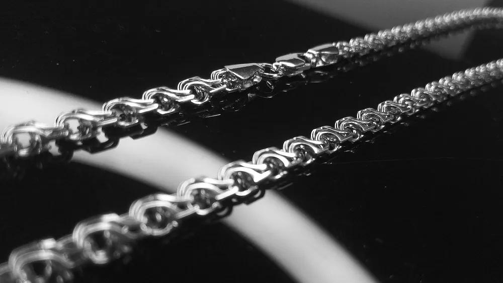 Silver Moon Цепочка на тело «Цезарь», родированная, серебро 925, ювелирная серебряная цепь на шею фото 1