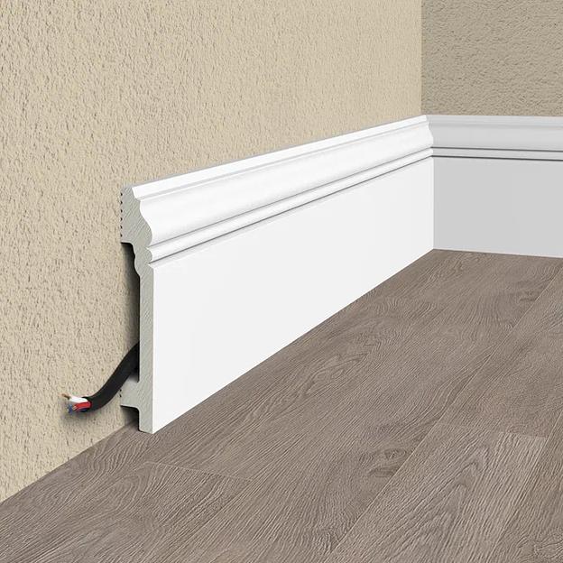 Плинтус напольный Format 10002DF 2000х110х125 мм, белый ОПТ фото 1