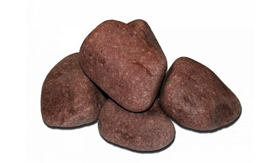 Камень Малиновый кварцит галтованный для бани и сауны 20 кг, опт фото 1