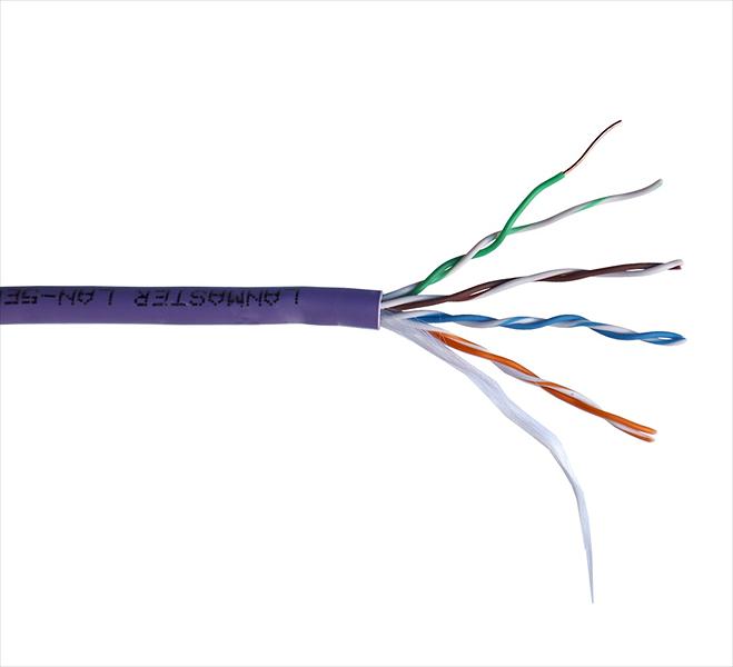 Кабель LANMASTER U/UTP, 4 пары, Кат. 5E, 350 МГц, LSZH, нг(А)-HF, фиолетовый, 305 м фото 1