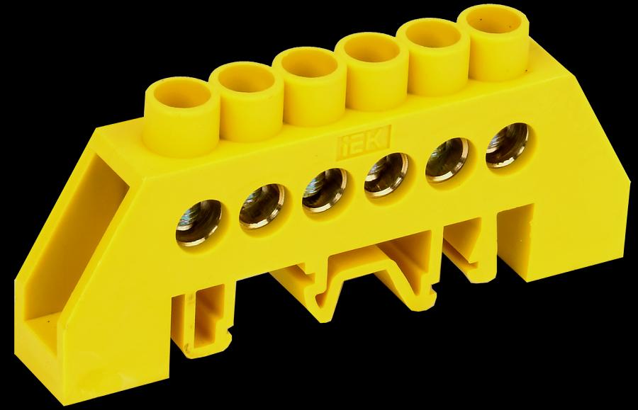Шина PE земля комбинированный DIN-изолятор типа Стойка ШНИ-8х12-6-КС-Ж (YNN10-812-6DP-K05) фото 1