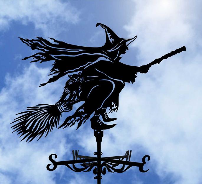 Флюгер «Ведьма и кошка» ОПТ фото 2