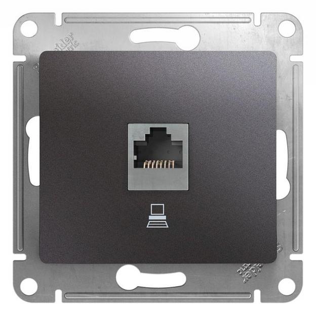 Systeme electric GSL001381K GLOSSA РОЗЕТКА компьютерная RJ45 кат.5E, механизм, ГРАФИТ фото 1
