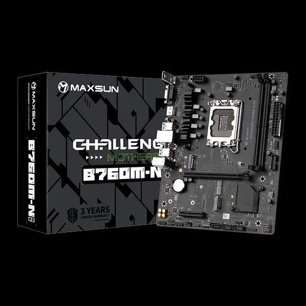 Материнская плата MAXSUN MS-Challenger B760M-N D5, LGA1700, B760, 2*DDR5, 3*SATA3, 2*M.2, 2*USB 3.2, 4*USB 2.0, 1*PCIEx16, 1*PCIEx4, VGA+HDMI, mATX (MS-Challenger B760M-N D5) фото 1