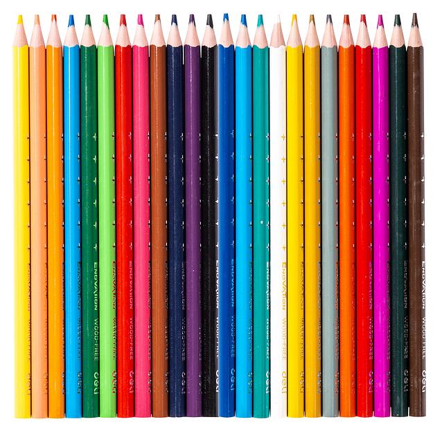 Карандаши цветные Deli EC113-24 Enovation трехгранные пластик 24цв. коробка/европод. (24шт) фото 1