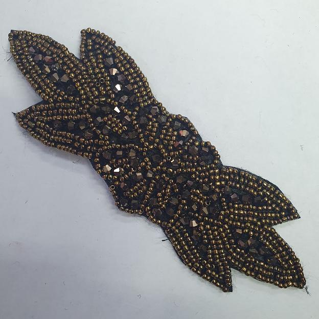 Аппликация пришивная «Цветок» удлинённый коричневый фото 1