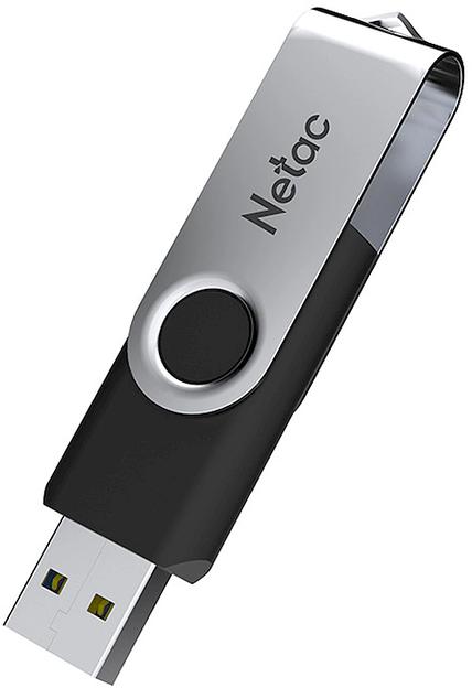 Флешка USB Netac U505, 4ГБ, USB 2.0, черный/серебристый, NT03U505N-004G-20BK фото 1