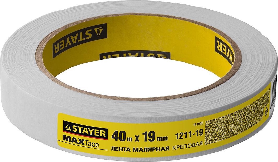 STAYER MAXTape 19 мм х 40 м, креповая, малярная лента, MASTER (1211-19) фото 3