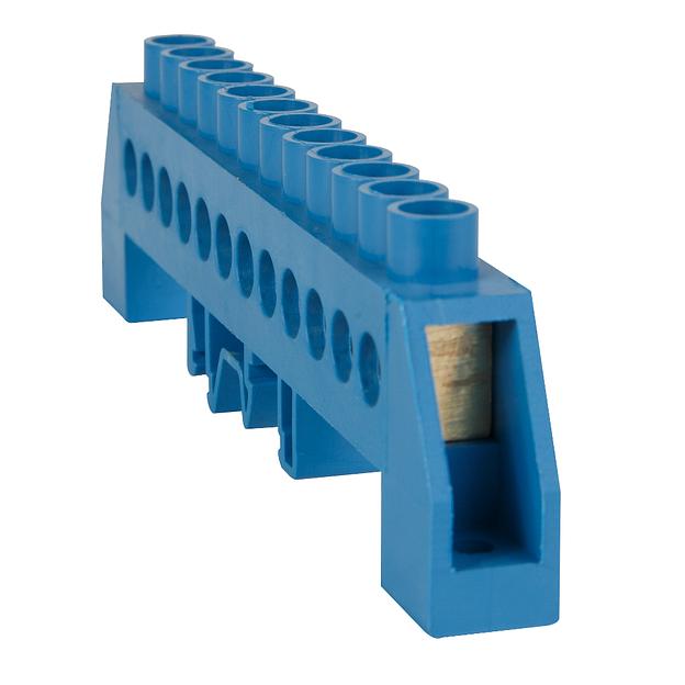 Шина нулевая в комбинированной изоляции OptiKit BB-F-N-DIN-10-8х12-синий фото 1