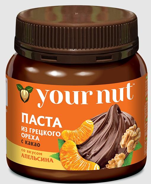 Паста Your Nut из грецкого ореха с какао со вкусом апельсина 250 г ОПТ фото 1