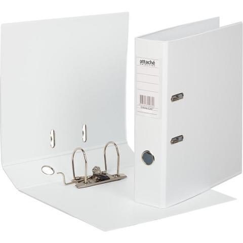 Папка-регистратор, А4, 70 мм, ПВХ/ПВХ, белый, Attache Selection Strong Line фото 1