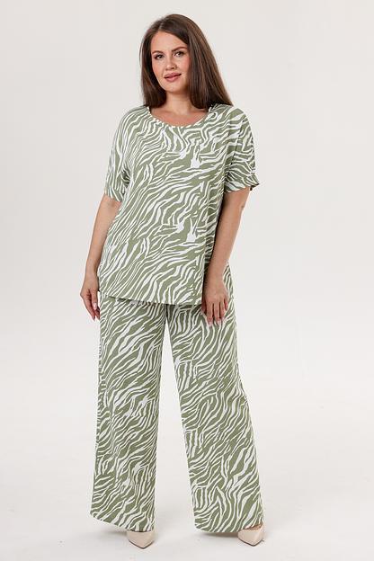 Туника женская 4129/18/Белый, оливковый фото 5