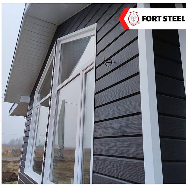 Металлический сайдинг «Евробрус с тиснением» цвет RAL 8019 RoofToppe фото 2