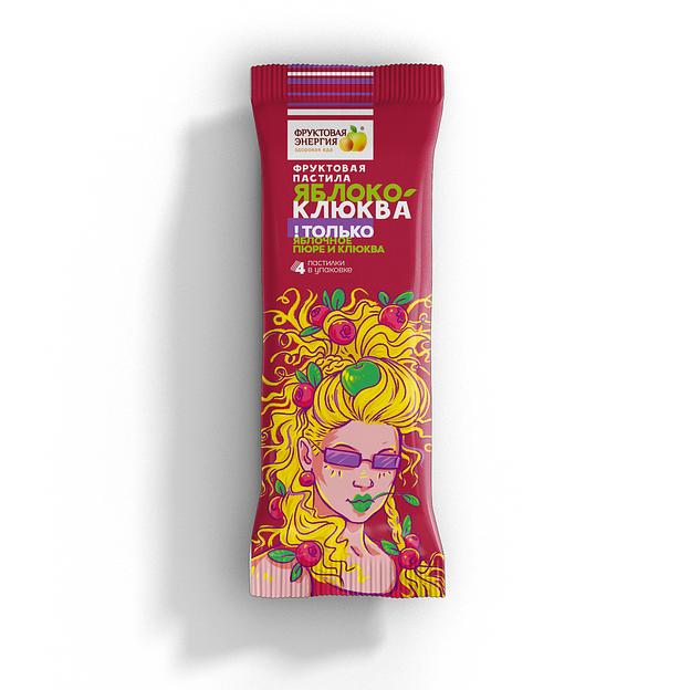 Фруктовая пастила «Яблоко-Клюква» 30 г ОПТ фото 1