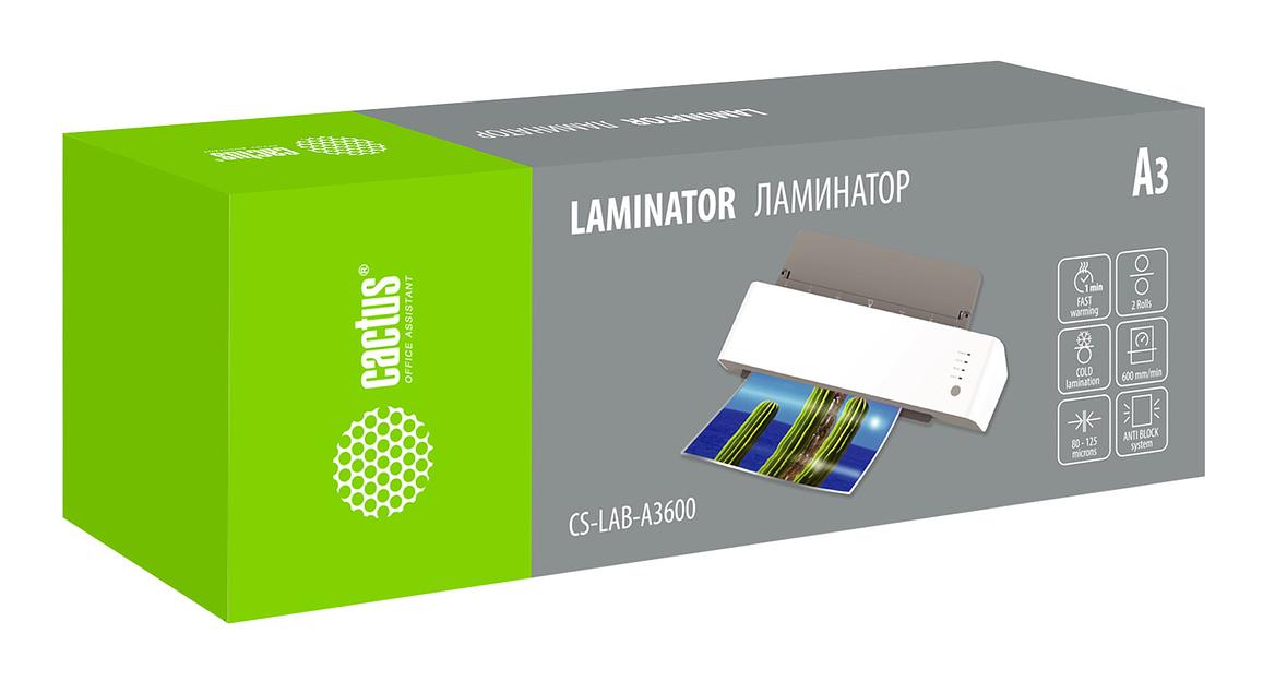 Ламинатор Cactus CS-LAB-A3600 A3 (80-125мкм) 60см/мин (2вал.) лам.фото фото 2