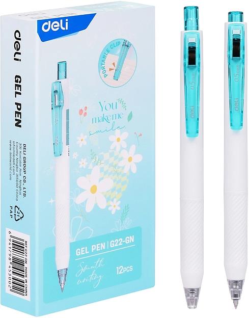 Ручка гелев. Deli EG22-GN белый/зеленый d=0.5мм зел. черн. кор. фото 1