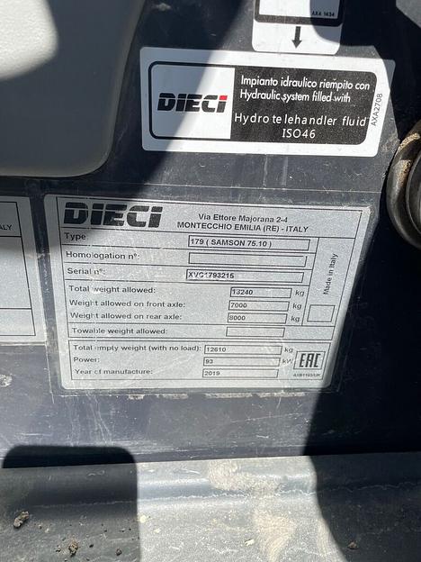 Телескопический погрузчик Dieci Samson 75.10, наработка 1204 м/ч фото 7
