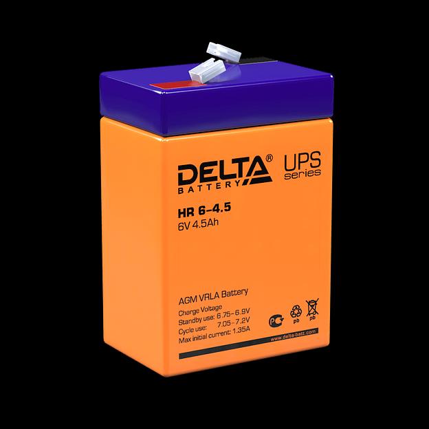 Delta HR 6-4.5 (4.5 А\ч, 6В) свинцово- кислотный аккумулятор фото 1