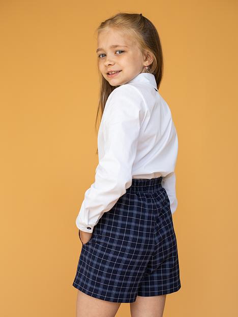 Шорты школьные на девочку KristiKlo «Оксворд» синяя клетка ОПТ фото 7