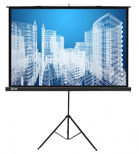 Экран Cactus 104.4x186см Triscreen CS-PST-104x186 16:9 напольный рулонный черный фото 1