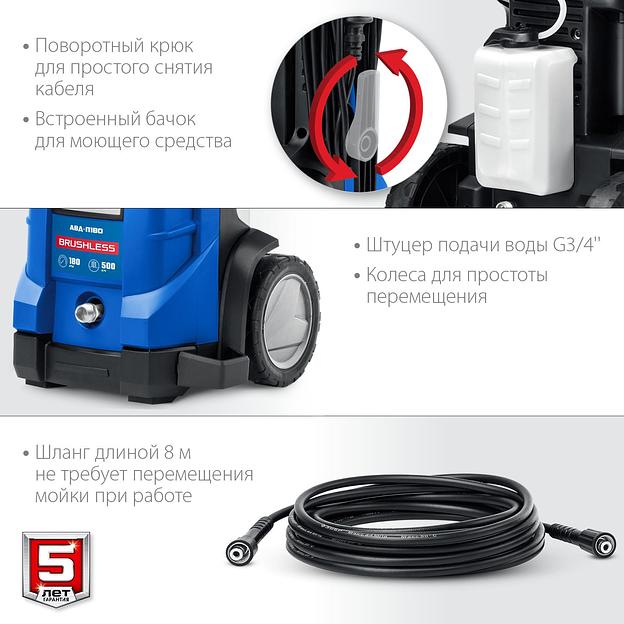 Минимойка Зубр АВД-П180 2300Вт фото 5