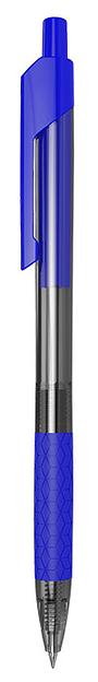 Ручка шариковая Deli EQ01930 Arrow авт. 0.7мм резин. манжета прозрачный/синий синие чернила фото 2