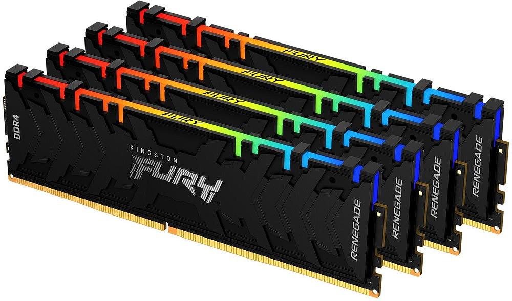 Модуль памяти Kingston Fury Renegade RGB KF432C16RBAK4/32 DDR4 DIMM 32Gb KIT (4x8) фото 1