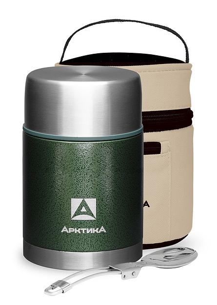 Термос для еды Арктика 306-600А 0.6л. зеленый с чехлом (306-600А/GRE) фото 1
