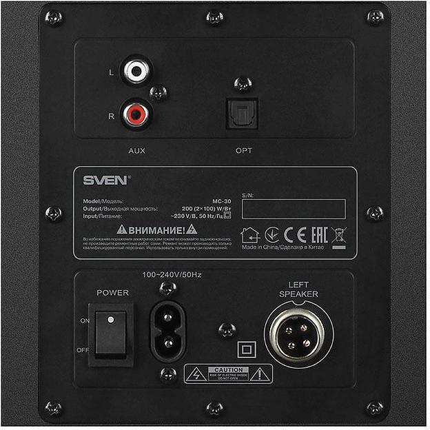 SVEN MC-30, чёрный, акустическая система 2.0, мощность 2x100Вт (RMS), пульт ДУ, Bluetooth, Optical Sven SV-018894 фото 8