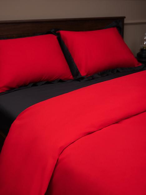 Комплект постельного белья из тенселя «Черный с красным», Опт фото 3