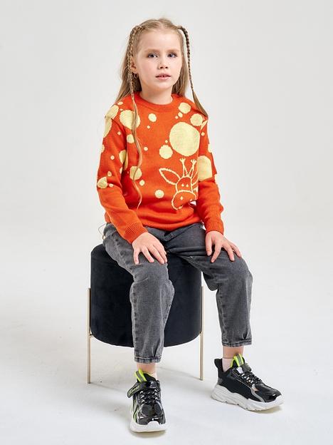 Джемпер «Жирафик» терракотовый, для девочек ОПТ фото 7