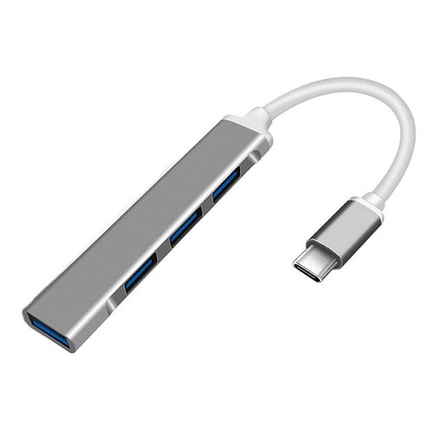 ORIENT CU-323, Type-C USB 3.0 (USB 3.1 Gen1)/USB 2.0 HUB 4 порта: 1xUSB3.0 + 3xUSB2.0, USB штекер тип С, алюминиевый корпус, серебристый (31235) фото 1