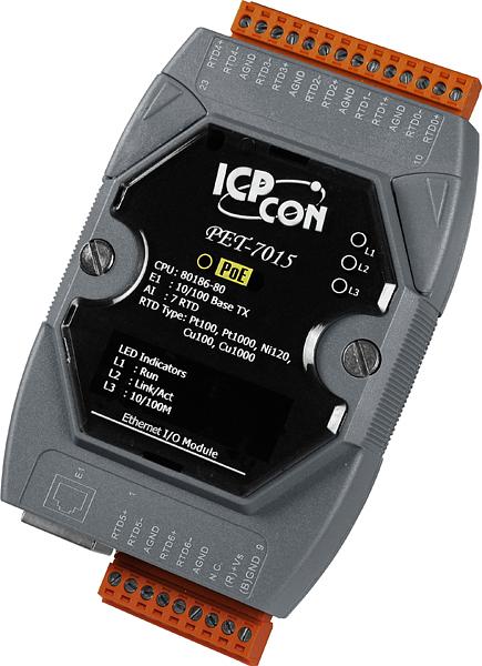 Ethernet-модуль с 7 каналами ввода с терморезисторов, с возможностью питания по PoE фото 1