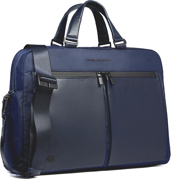 Деловая сумка Piquadro Orion CA6624S136/BLU с отделением для ноутбука синий ткань/натур.кожа фото 2