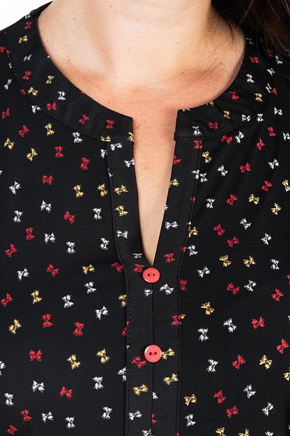 Блузка женская  3055-94/24/Черный, красный  фото 2