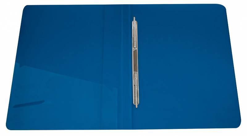 Папка метал.пруж.скоросш. Бюрократ -PZ07PBLUE A4 пластик 0.7мм внут.и торц.карм синий фото 2