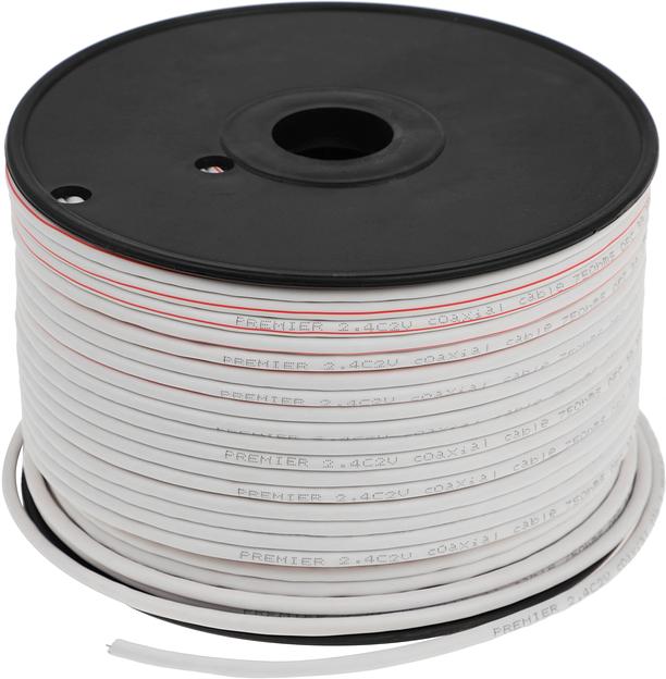 Кабель Premier 2.4C2V BC WT 100м. белый (21-001 100) фото 1