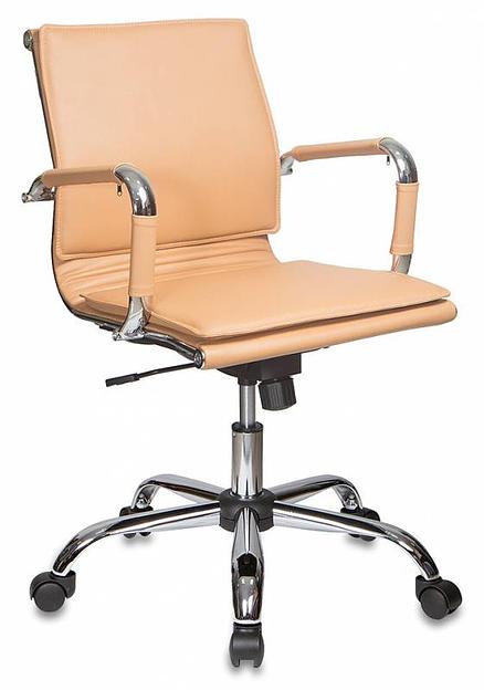 Кресло руководителя Бюрократ Ch-993-Low светло-коричневый искусственная кожа низк.спин. крестовина металл хром фото 1