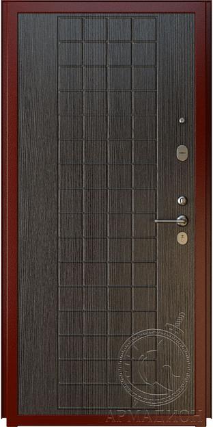 Дверь входная «Порто» шагрень вишня/венге лайн фото 2
