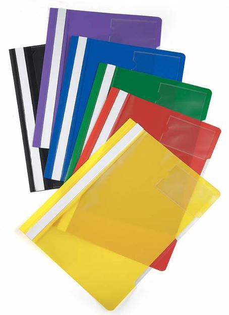 Папка-скоросшиватель Бюрократ -PS-V20VIO A4 прозрач.верх.лист карм.для визит. пластик фиолетовый 0.12/0.16 фото 2