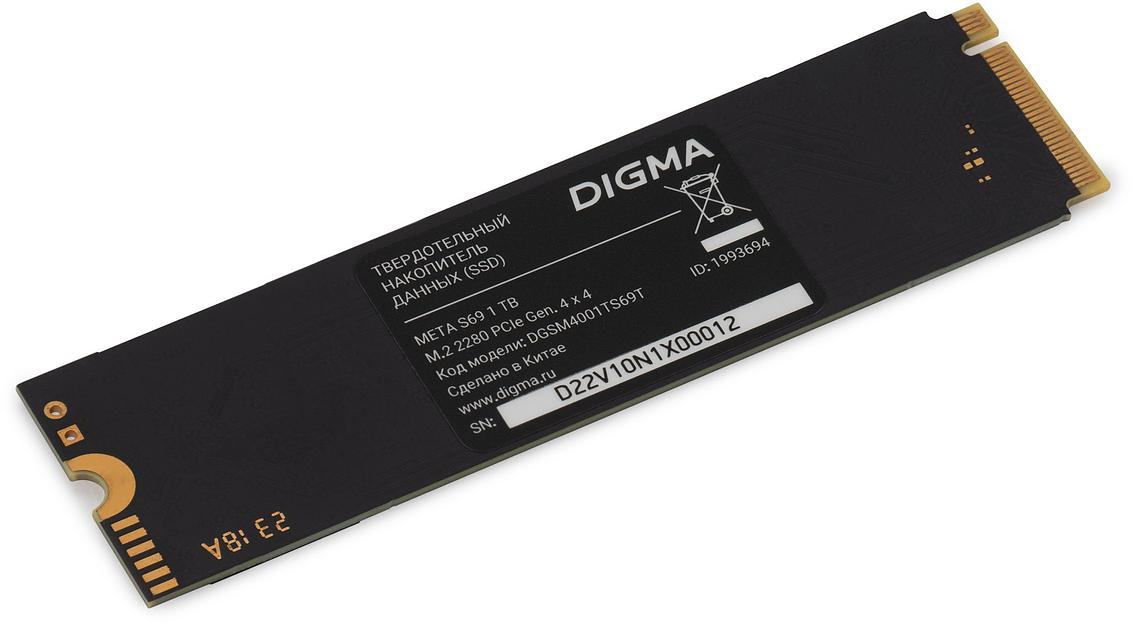 Накопитель SSD Digma PCIe 4.0 x4 1TB DGSM4001TS69T Meta S69 M.2 2280 фото 2